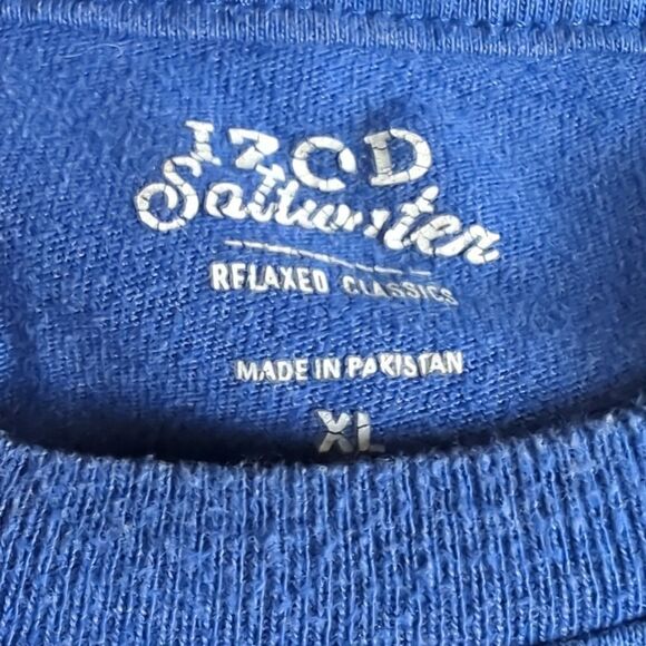 Izod Short Sleeve Blue Distressed Graphic Tee Shirt XL - Picture 4 of 6